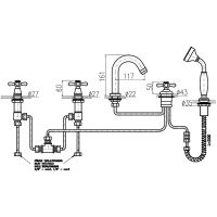 Смеситель на борт ванны Rav Slezak Morava retro MK162.5PZ Золото — фото 2, Смесители