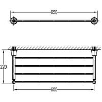 Полка для полотенец Cezares Liberty CZR-F-8983 Хром — фото 2, Полки для полотенец