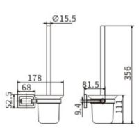 Ершик для унитаза CeramaLux Gamma 12313 Хром — фото 2, Ершики для унитаза