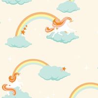 Обои детские Andrea Rossi Kids Land 54274-1 Винил на флизелине (1,06*10,05) Оранжевый, Животные — фото 1, Обои для стен