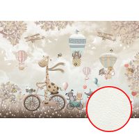 Фреска детская Ortograf Для малышей 6766 Фактура флок FLK Флизелин (3,9*2,7) Бежевый, Животные/Мультимедия — фото 1, Фрески