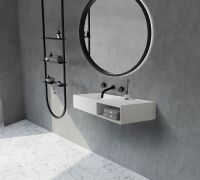 Раковина Abber Stein 120 AS2649-1.2 Белая матовая — фото 5, Раковины подвесные