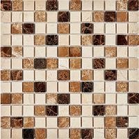 Каменная мозаика Pixmosaic Emperador Dark, light, Crema Nova PIX269 30,5x30,5 см — фото 1, Мозаика