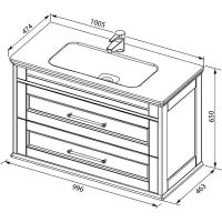 Тумба под раковину Aquanet Бостон М 100 243781 Белая матовая — фото 6, Тумбы под раковину