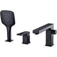 Смеситель на борт ванны Gappo G17-6 G1117-6 Черный матовый — фото 1, Смесители на борт ванны