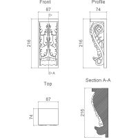 Кронштейн Европласт 1.19.004 74x216x87 мм — фото 2, Колонны