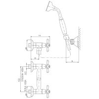 Смеситель для душа Rav Slezak Morava retro MK180.5/2Z Золото — фото 3, Смеситель для душа