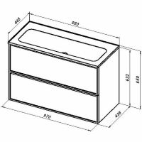Тумба под раковину Aquanet Арт 100 329614 подвесная Ясень графит — фото 12, Тумбы под раковину