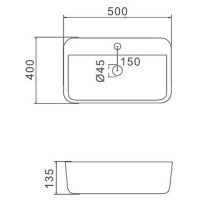 Раковина Gappo 50 GT405 Белая — фото 2, Раковины накладные