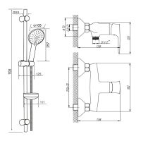 Смеситель для душа Orange Mari M07-320cr Хром — фото 4, Смеситель для душа