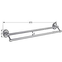 Полотенцедержатель Ростовская Мануфактура Сантехники A1023 двойной Хром — фото 5, Полотенцедержатели