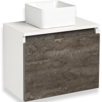 Тумба под раковину Runo Бари 50 00-00001377 подвесная Железный камень Белая — фото 1, Тумбы под раковину