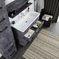 Тумба под раковину Бриклаер Чили 90 4627125415241 Цемент — фото 4, Мебель для ванной