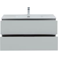 Тумба под раковину Aquanet Алвита New 100 277520 подвесная Серая матовая — фото 4, Мебель для ванной