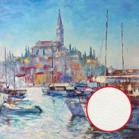 Фреска Ortograf Городской пейзаж живопись 8054 Фактура флок FLK Флизелин (2,7*2,7) Голубой/Синий, Город/Пейзаж/Живопись — фото 1, Фрески