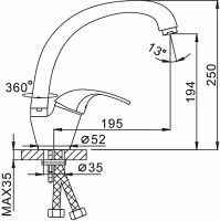 Смеситель для кухни Frap H03 F4103 Хром — фото 9, Смесители для кухни