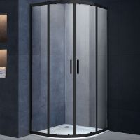 Душевой уголок Vincea Alpha 90x90 VSQ-3AL900CLB профиль Черный стекло прозрачное — фото 1, Душевые уголки четверть круга