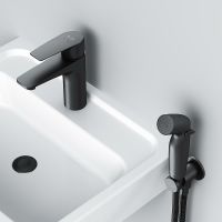 Смеситель для раковины AM.PM Gem с гигиеническим душем Черный матовый арт-F90A03022 — фото 9, Смесители для раковины