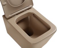 Унитаз SantiLine SL-5007KH подвесной Светло-коричневый матовый с сиденьем Микролифт — фото 4, Подвесные унитазы