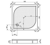 Душевой поддон из искусственного камня Эстет Гамма 90х90 ФР-00000758 Белый — фото 4, Душевые поддоны из искусственного камня