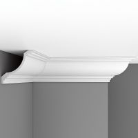 Товар: Карниз Decomaster 2400x180x180 мм арт-96695 - фото 1 Карниз Decomaster 2400x180x180 мм арт-96695 — фото 1, Карнизы