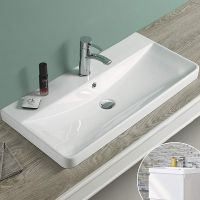 Раковина Velvex Jill 9595(80) Белая — фото 1, Раковины встраиваемые сверху