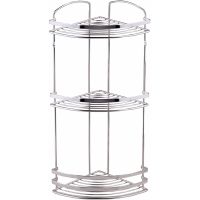Полка корзина Tekno-tel BK083SSS угловая Нержавеющая сталь — фото 1, Полки для ванной и душа