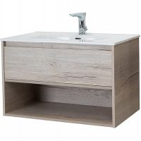 Тумба под раковину BelBagno Kraft 80 KRAFT-800-1C-SO-RGB подвесная Rovere Galifax Bianco — фото 5, Тумбы под раковину