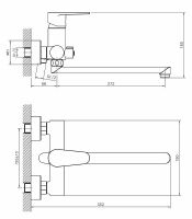 Смеситель для ванны Viko универсальный Хром арт-V-7305 — фото 12, Смеситель для ванны