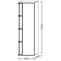 Шкаф пенал Jacob Delafon Terrace 50 L EB1179G-G1C подвесной Белый глянцевый — фото 3, Мебель для ванной