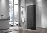 Душевая перегородка Vincea Walk-In 100 VSW-1H100CGGM профиль Вороненая сталь стекло тонированное — фото 3, Душевые перегородки