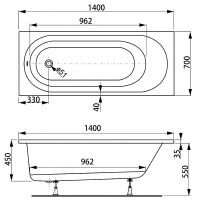 Акриловая ванна Vagnerplast Kasandra 140x70 VPBA147KAS2X-04 без гидромассажа — фото 8, Акриловые ванны