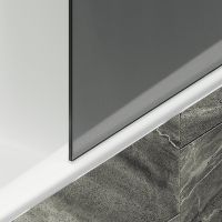 Шторка на ванну Maybah Glass MGV-89-1ш 900x1400 в широком профиле Белый стекло графитовое матовое — фото 6, Неподвижные шторки для ванной