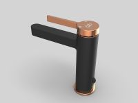 Смеситель для раковины GPD Gildo MLB165-S-R Черный матовый Розовое золото — фото 3, Смесители