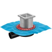 Душевой трап Berges Zentrum Uno 150x150 090372 с решеткой Хром матовый — фото 1, Трапы для душа