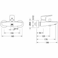 Смеситель для ванны Aquatek Бетта AQ1140MB Черный матовый — фото 2, Смеситель для ванны