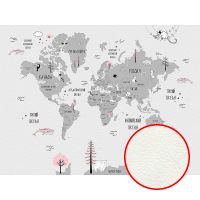 Фреска детская Ortograf Little Friends 34376 Фактура флок FLK Флизелин (4*3) Серый, Карты — фото 1, Фрески