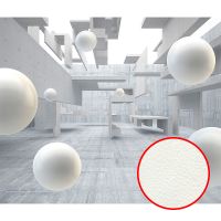 Фреска Ortograf 3D 33259 Фактура флок FLK Флизелин (3,2*2,7) Серый/Белый, Абстракция — фото 1, Фрески