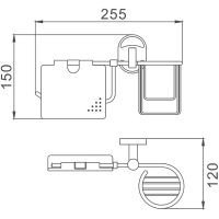Держатель туалетной бумаги и освежителя воздуха Haiba с крышкой Хром арт-HB1903-1 — фото 2, Держатели туалетной бумаги