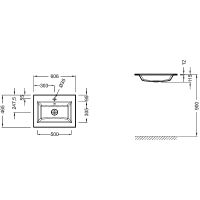 Раковина Jacob Delafon Vox 60 EB2105-DD2 Серая — фото 2, Раковины встраиваемые сверху
