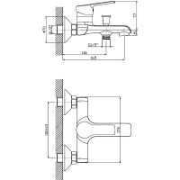 Смеситель для ванны Orange Prim Хром арт-M42-100cr — фото 10, Смеситель для ванны