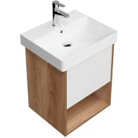 Тумба под раковину Kerama Marazzi Pro 50 PRO.50.1\OLM подвесная Белая матовая Швейцарский вяз — фото 3, Тумбы под раковину