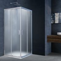 Душевой уголок Vincea Alpha 100x100 VSS-3AL100MT профиль Хром стекло текстурное — фото 1, Квадратные душевые уголки