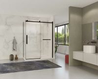 Душевой уголок Vincea Como Soft 140x80 VSR-1CS8014CLB профиль Черный стекло прозрачное — фото 3, Душевые уголки