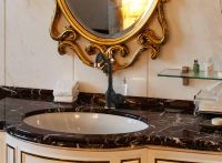 Смеситель для раковины GPD Retro Colored MTL180-S-R Черный матовый Розовое золото — фото 7, Смесители