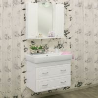 Тумба под раковину Sanflor Ксения 80 Н0000000125 подвесная Белая — фото 4, Тумбы под раковину