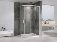 Душевой уголок Abber Schwarzer Diamant 120x80 AG01128 профиль Хром стекло прозрачное — фото 2, Асимметричные душевые уголки