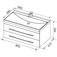 Тумба с раковиной Aquanet Верона 90 287647 подвесная Белая матовая — фото 4, Мебель для ванной