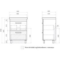 Тумба под раковину Vigo Nova 60 tn.NOV.MIR.60.2Y Белая — фото 6, Тумбы под раковину