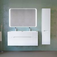 Тумба под раковину Jorno Modul 120 Mоl.01.122/P/W подвесная Белый глянец — фото 19, Тумбы под раковину